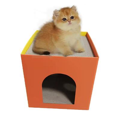 China Wholesale Viable Cat Scratcher Hollow Cube Shape Cat Scratcher Board Eco Friendly Pet Toy from TOPPYWOOD for sale