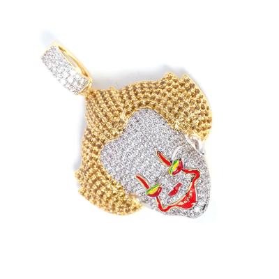 China Wholesale High Quality Hot Selling Crystal Diamond Pendant Clown Pendant Cut Zircon Diamonds Clown Pendant for sale