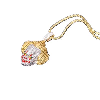 China The Cheapest High Quality Natural Diamonds Gold Necklace Clown Custom Necklace Clown Pendant for sale