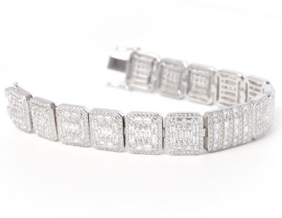 China Diamond bracelet factory wholesale price diamond link cuban bracelet for women tennis diamond bracelet for sale