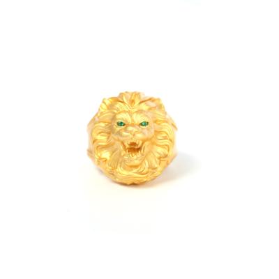 China 2021New Design Fashionable Lion King High Quality Gold Plated Ring for sale