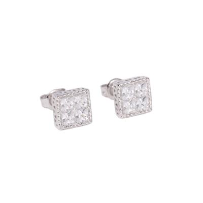 China Hot Zircon Stud Earrings Fashion Diamond Stud Earrings Factory Sale Minimalist Diamond Stud Earrings for sale