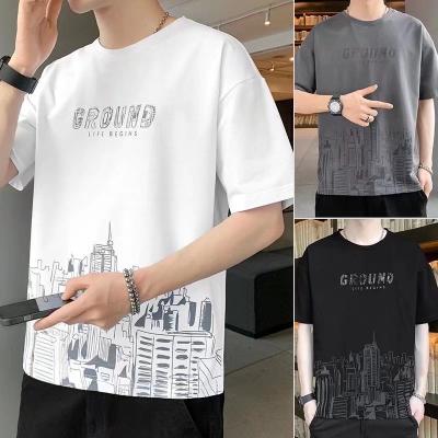 China 2022bf summer shorts 2022bf sleeve viable men's T-shirt trend loose shirt men's hong kong style chinese style central institute of statistics br tide loose shirt men's clothing for sale