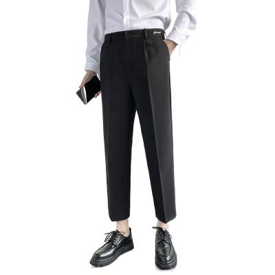 China Anti-Wrinkle 2021 Autumn And Winter New Style Men'S Fashion Fit Business Soft Straight Leggin Trousers Slim Casual Korean Version Capris for sale