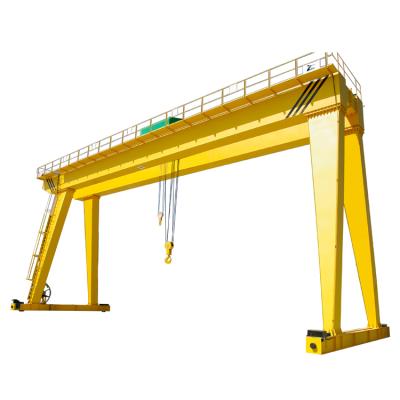 China Gantry Crane Custom made 35t wheel mounted double girder gantry crane at port with grab for cargo unloading for sale