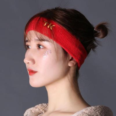 China Wholesale High Elastic Color Cotton Sport Running Head Sweat Bands With Embroidery Logo for sale