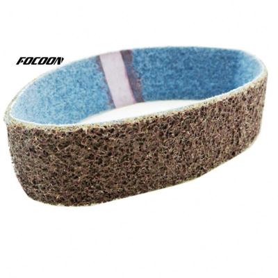 China Nonwoven Fabric Fabric Base Anti-static Nylon Sanding Belt Brown Silicon Carbide Fused Alumina Nylon Abrasive Belt for sale