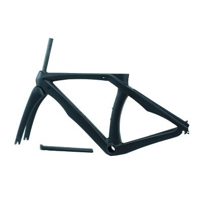 China Road Bikes High Quality 700*25MM Carbon Fiber 700c Road Bike Frame Disc-brake Bike Frame All Internal Cable Matte Carbon Fiber for sale