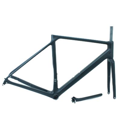 China Road Bikes Custom New Fashion Carbon Fiber Frame 700c Disc-brake Bicycle Frame Carbon Fiber Internal Cable Carbon Bicycle Frame for sale