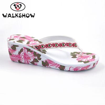 China Women Simple Lightweight Flip Flop Wholesale Summer Beach High Heel Wedge for sale