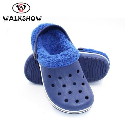 China Custom Retro Waterproof Eva Child Clog Netting Fur Line for sale