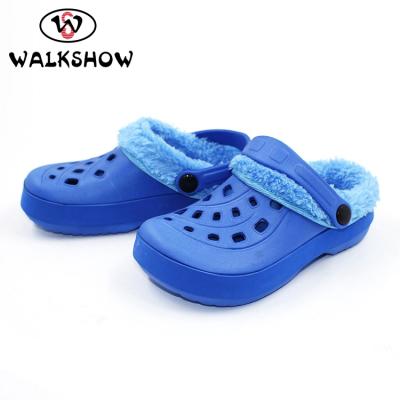 China Winter Garden Waterproof Foam Fur Lined Child EVA Clog for sale