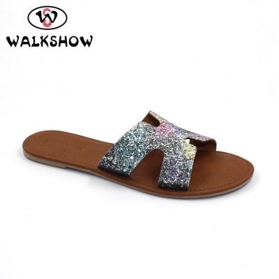 China New Flat Design EVA Chappal Lady Bulk Slipper Printing Woman Light Glitter Shoes for sale