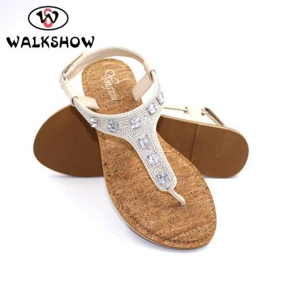 China Cheap Beach Interchangeable Women PU Printed Simple Sandal for sale