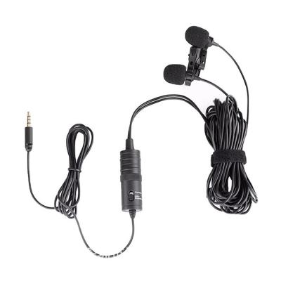 China Radio Clip Mic Condenser Headset Microphone 3.5mm Mini Wired Lavalier Collar Tie Microphone for sale