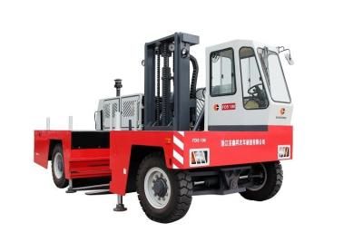 China 10 Ton Diesel  4 Wheel Sideloader Forklift Comfortable & Reliable Rich for sale