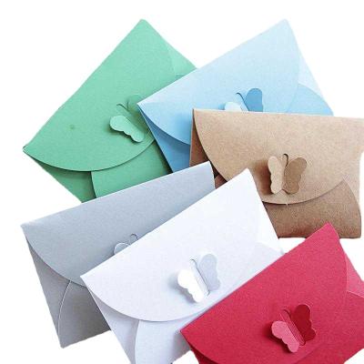 China Creative Recyclable Envelope Bag Butterfly Buckle Letter Envelope Paper Bag 10.5x7cm for sale