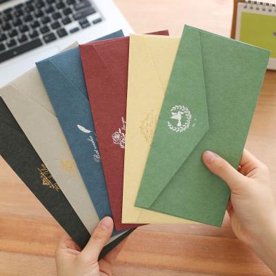 China Hot Sale Recyclable Hot Sale Paper Envelope Bag Kraft Paper Card Envelope Bag Bronzing Invitation Letter Large 22x11cm for sale