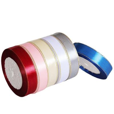 China Single Face Hot Sale 1cm Wide Polyester Satin Ribbon Gift Wrapping Decorative Ribbon Wedding Ribbons for sale