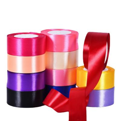 China Hot Selling Single Face Polyester Satin Ribbon Decoration Satin Ribbon Gift Wrapping Ribbon 4cm 22m/Roll Wide for sale