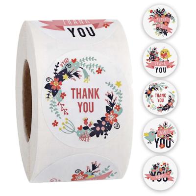 China Waterproof Wholesale 1 Inch Thank You Sticker Gift Decorative Packaging Thank You Label Custom Printing Labels for sale