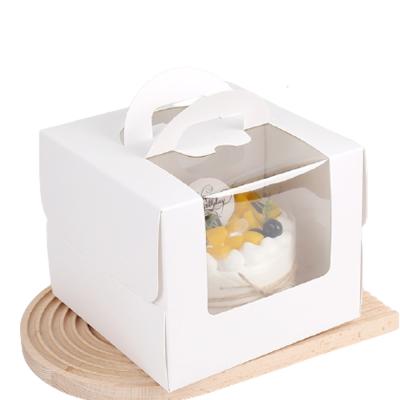 China Recyclable Custom Portable White Cake Packaging Box For Bakery And Parties With Clear Window for sale