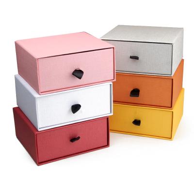 China Recycled Materials Custom Colored Gift Box Gift Packaging Box Drawer Small Drawer Gift Box for sale