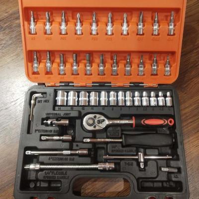 China Tool Kit 46 Pcs Socket Set Auto Repair Tool Kit 1/4