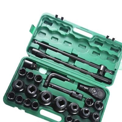 China Heat Treatment 26 Pieces 1 Inch 3/4 Inch Dr. Electrophoresis Heavy Duty Socket Wrench Set Hand Tools Tool Kit for sale