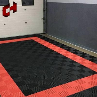 China Anti-Slip Ch Easy To Clean Custom Printing Futsal Pink 40X40 PVC 500 Mm Anti-Slip Oil Resistant Garage Floor Tiles Garage Flooring for sale