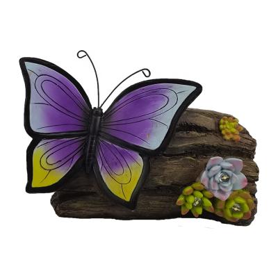 China Europe Resin Butterfly Resin Decorations Outdoor Resin Lighted Butterfly Garden Statues for sale