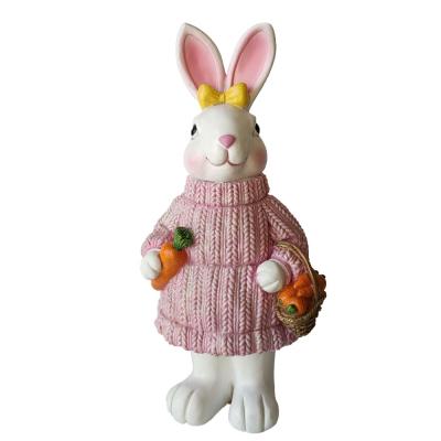 China Europe hot sale high quality resin crafts cute rabbit statue garden art for home and garden decoration for sale