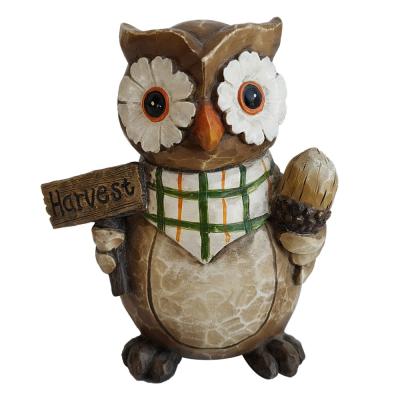 China Europe resin resin crafts open coffecolor owl custom-made owl harvest brand transport holiday decorative for sale