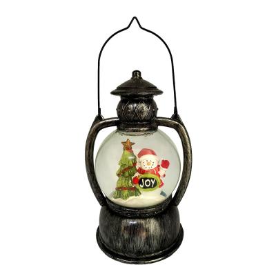 China Europe Metal Snowball Battery Lamp Water Lantern Snowman Tree Snow Globe Christmas Decoratiives Crafts Home and Garden for sale