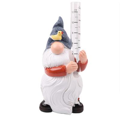 China Global Garden Decoration Resin Gnome Rain Gauge The Yard Garden Statue for sale