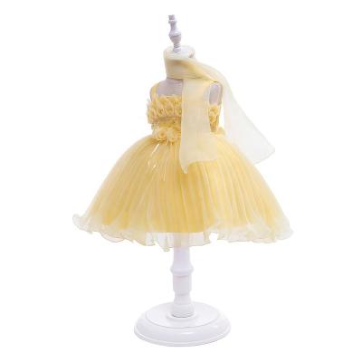 China Washable New High quality baby lace princess dress for girl elegant birthday party trailing dress for sale