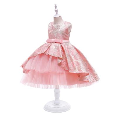 China Washable New High quality baby lace princess dress for girl elegant birthday party trailing dress Baby girl's christmas clothes for sale