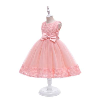 China Washable girl sequins trailing dress for embroidered tuxedo flower girls formal party bow tutu cake dress for girls for sale