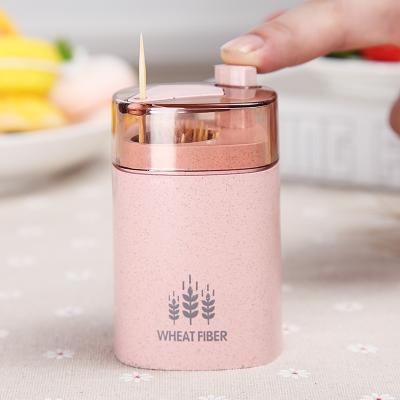 China Viable Container Dispenser Automatic Home Use Toothpick Gift Promotion Plastic Toothpick Holder for sale