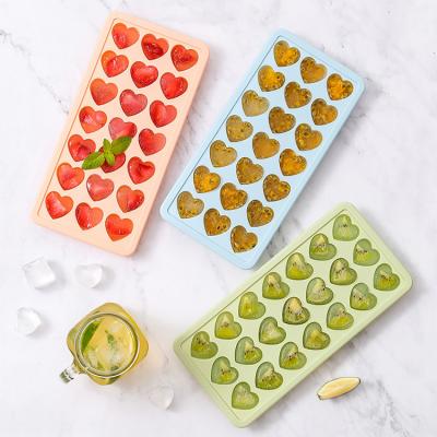 China Viable Creative Easy Release Ice Cube Maker Chocolate Mold Round Square Silicone Ice Tray Mold With Plastic Lid for sale