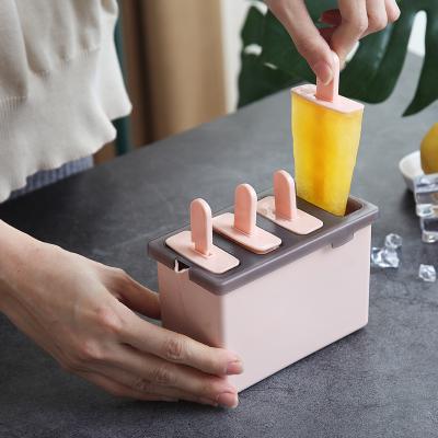 China Sustainable Handmade Ice Cream Maker Popsicle Mold Kids Plastic Popsicle Mold With Sticks for sale