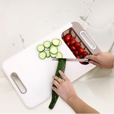 China Sustainable Fruit Cheese PP Cutting Plate Plastic Retangular Cutting Board With Drawer for sale