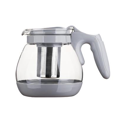 China Wholesale 1700ml Cold Water Viable Hot Coffee Jug Glass Teapot With Stainless Steel Strainer for sale