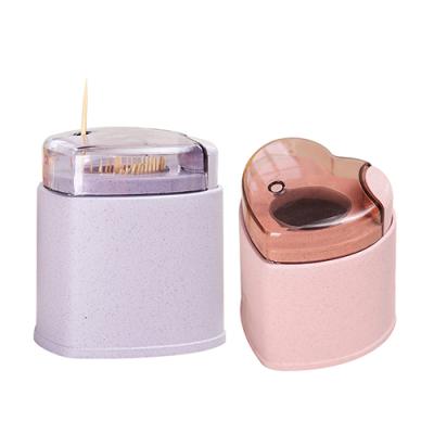 China Sustainable Customized Plastic Automatic Press Toothpick Dispenser Toothpick Holder for sale