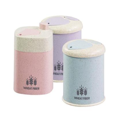 China Fiber Viable Custom Wheat Print Logo Plastic Automatic Gift Promotion Toothpick Holder for sale