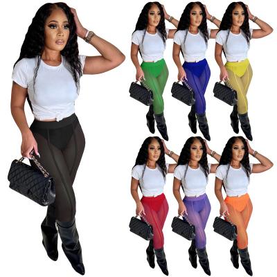 China S-3XL breathable 2022 plus size mesh leggings women's summer sexy pants women see sheer pantyhose mesh leggings pant panties women for sale