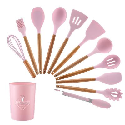 China Sustainable Factory Directly Supply 12 Pcs Silicone Kitchen Cookware Set Home Essential Kitchen Utensils Silicone for sale