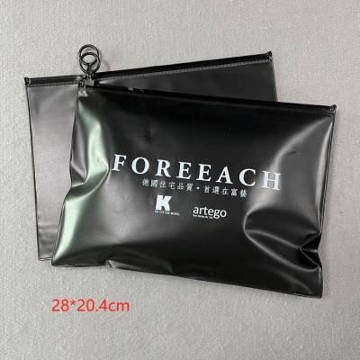 China Recyclable High Quality PVC Garment Bags With Zipper Zipper Bag Plastic Packaging Custom Printed Bags With Logos For Garment Packaging for sale