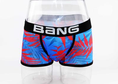 China Leaf Design Printed Mens Low Cut Boxer Briefs Low Rise With Polyester Materials for sale