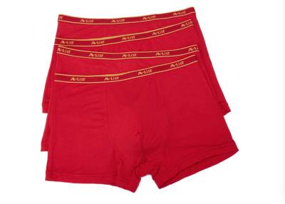 China Red happy men underwear trunks cotton boxers small band underwear breathable brief boxers for sale